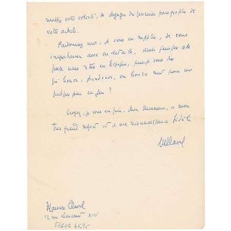 Lot #570 Maurice Clavel Handwritten Letter Signed - Image 3