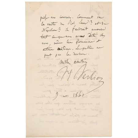 Lot #746 Hector Berlioz: “How goes the sale of King Lear and of Napoleon?” - Image 2