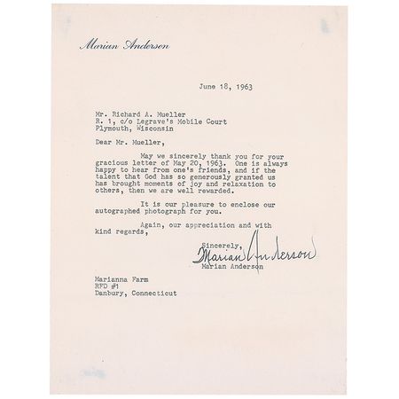 Lot #745 Marian Anderson - Image 1