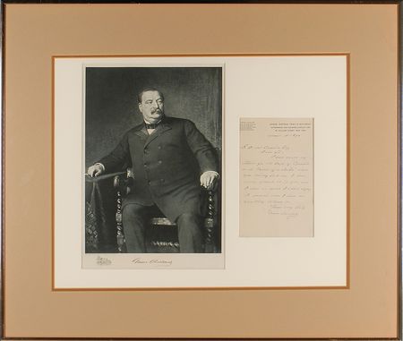 Lot #21 Grover Cleveland Handwritten Letter Signed