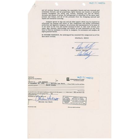 Lot #789 David Crosby and Graham Nash Documents - Image 1