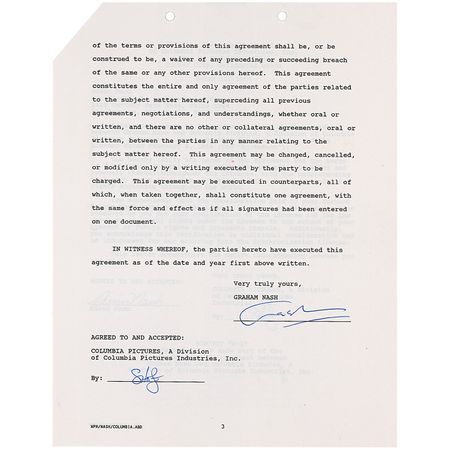 Lot #789 David Crosby and Graham Nash Documents - Image 2