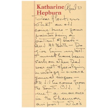 Lot #1087 Katharine Hepburn: Despite being fired from the project, Kate praises George Cukor: ?I think the success of Travels [with My Aunt] has made him very happy? - Image 1