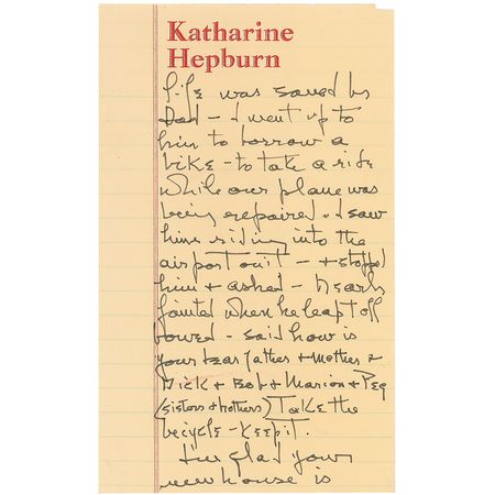 Lot #1087 Katharine Hepburn: Despite being fired from the project, Kate praises George Cukor: ?I think the success of Travels [with My Aunt] has made him very happy? - Image 2