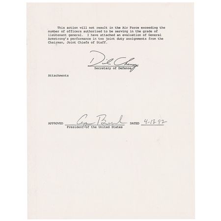 Lot #10 George Bush Signed Document