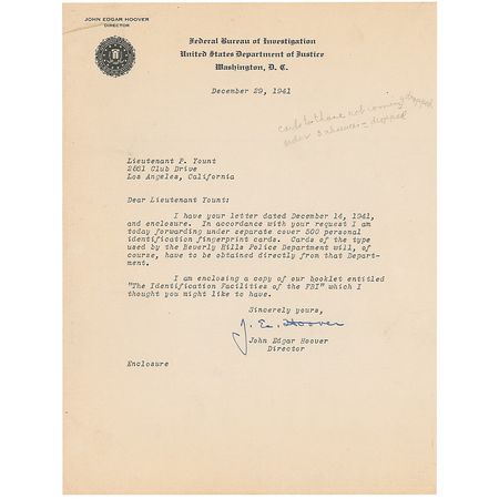 Lot #257 FBI: Hoover and Kelley Letters - Image 2