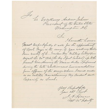 Lot #84 Andrew Johnson and U. S. Grant: With presidential impeachment looming, Grant keenly maneuvers himself out of Johnson's attempt to align forces and gain popularity - Image 1