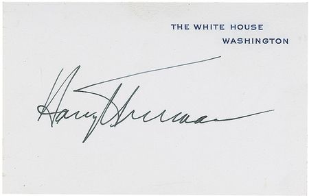 Lot #173 Harry S. Truman White House Card - Image 1