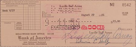 Lot #1041 Lucille Ball and Desi Arnaz Checks - Image 2