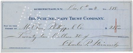 Lot #381 Charles Steinmetz Check - Image 1