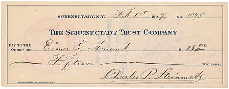 Lot #381 Charles Steinmetz Check - Image 2