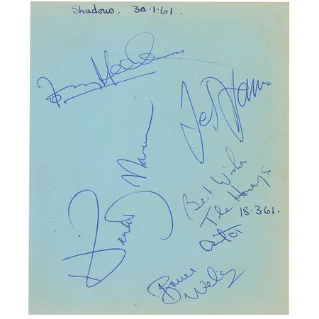 Lot #1013 Cliff Richard and the Shadows Signatures - Image 2