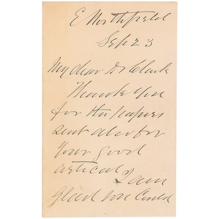 Lot #334 Dwight L. Moody Handwritten Letter Signed - Image 1