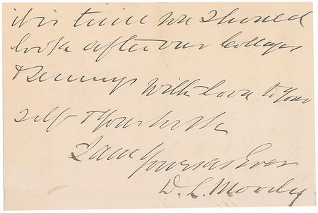 Lot #334 Dwight L. Moody Handwritten Letter Signed - Image 3