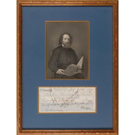 Lot #681 Alfred Lord Tennyson Check - Image 1