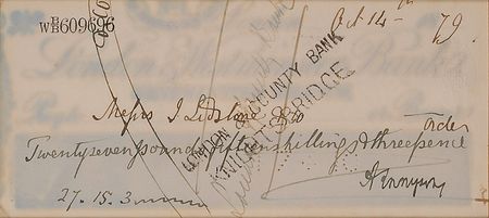 Lot #681 Alfred Lord Tennyson Check - Image 2