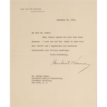 Lot #76 Herbert Hoover Typed Letter Signed - Image 2