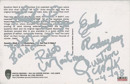 Lot #1009 Question Mark and the Mysterians Postcard - Image 2