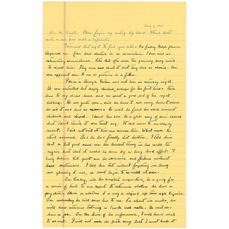 Lot #672 John Steinbeck: Steinbeck rallies to his son after being expelled for cheating: ?I told him that a lost good name was the hardest thing in the world to regain but that it could be done by a long hard effort? - Image 1