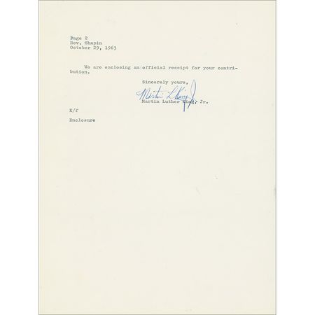 Lot #317 Martin Luther King, Jr: Shortly after Birmingham, MLK recounts the Civil Rights struggle and hopes “This sweltering summer of discontent can be transformed into an invigorating autumn of justice and freedom for all people” - Image 2