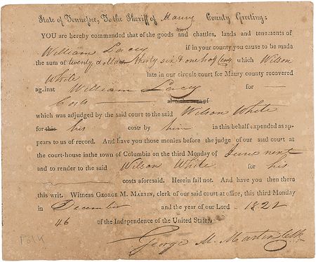 Lot #127 James K. Polk: Exceptionally early 1822 Polk endorsement - Image 2