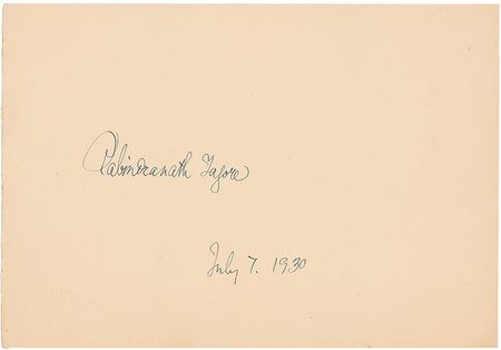 Lot #676 Rabindranath Tagore Signature - Image 1