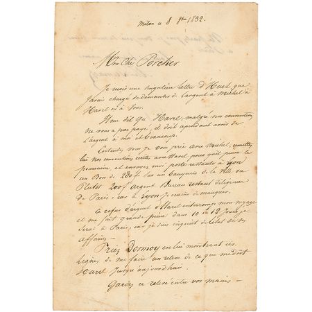 Lot #589 Alexander Dumas, pere Handwritten Letter Signed - Image 1