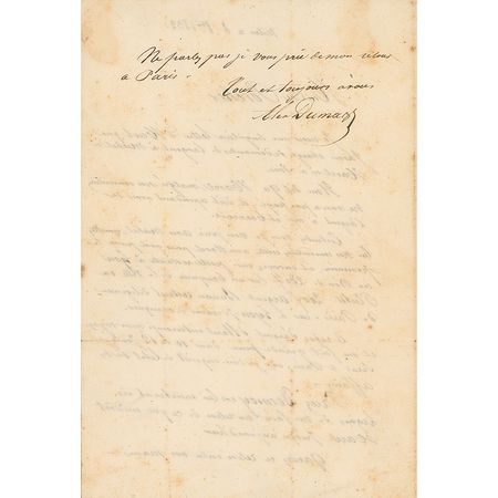 Lot #589 Alexander Dumas, pere Handwritten Letter Signed - Image 2