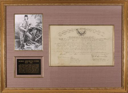 Lot #412 George A. Custer: Exceedingly rare 7th Cavalry appointment boldly signed by Custer, the only one we have ever seen! - Image 1