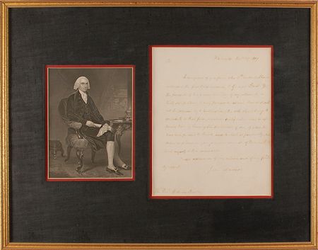 Lot #105 James Madison: The president praises the author of New Hampshire?s motto, ?Live free or die? - Image 1