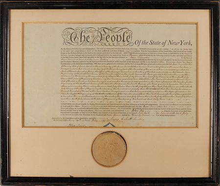 Lot #235 John Jay: Jay grants a large tract of land in New York - Image 1