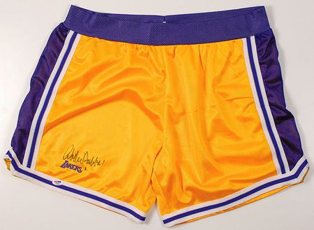 Lot #1443 Kareem Abdul-Jabbar Basketball Shorts - Image 1