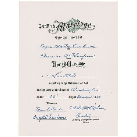 Lot #24 Dwight D. Eisenhower: Ike signs off as his
