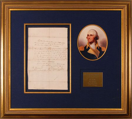 Lot #123 George Washington: Washington discharges a wounded soldier as the Revolution nears a triumphant but hard-won conclusion - Image 1