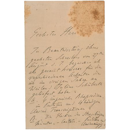 Lot #749 Franz Liszt Handwritten Letter Signed - Image 1