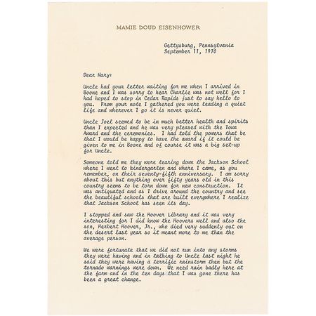 Lot #30 Mamie Doud Eisenhower Typed Letter Signed - Image 1