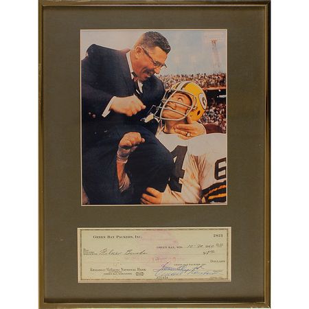 Lot #1395 Vince Lombardi Check - Image 1