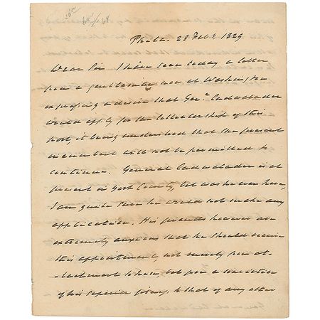 Lot #464 War of 1812: James Biddle: Biddle vouches for Gen. Cadwalader - Image 1