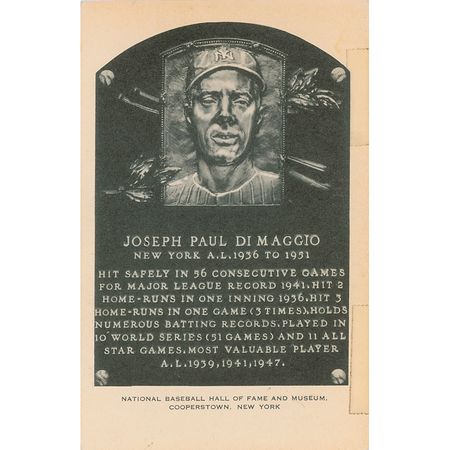 Lot #1493 Joe DiMaggio Hall Of Fame Card - Image 2
