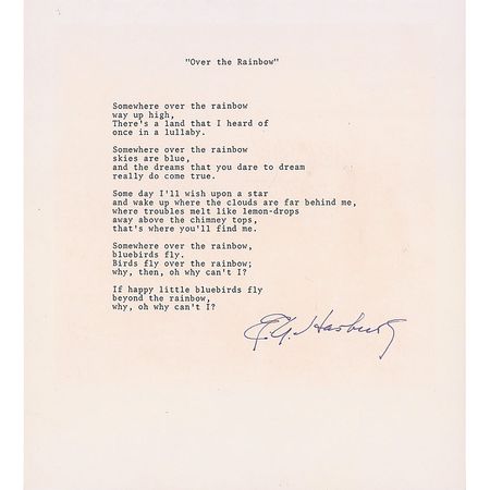 Lot #1138 Wizard of Oz: Harburg and Arlen: A splendid pair from the Wizard of Oz songwriting duo - Image 2