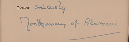 Lot #441 Montgomery of Alamein Signature - Image 2