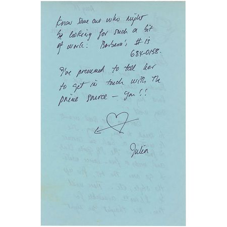 Lot #151 Julia Child Handwritten Letter Signed - Image 2