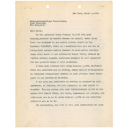 Lot #738 Otto Harbach - Image 1