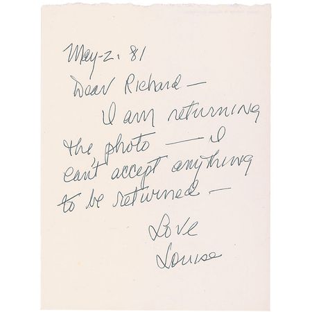 Lot #1058 Louise Brooks: Scarce letter from the reclusive silent film icon - Image 1