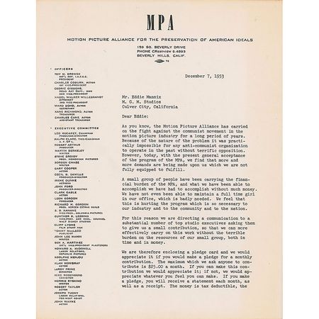 Lot #1054 Ward Bond Typed Letter Signed - Image 1