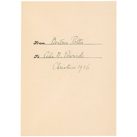 Lot #639 Beatrix Potter: Potter sends a ‘Peter Rabbit’ Christmas greeting - Image 2