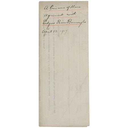 Lot #547 Edgar Rice Burroughs: Burroughs agrees to royalties for his Princess of Mars novel - Image 3