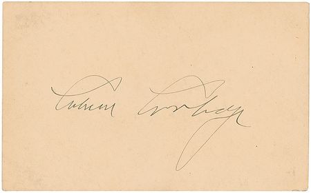 Lot #20 Calvin Coolidge Signature