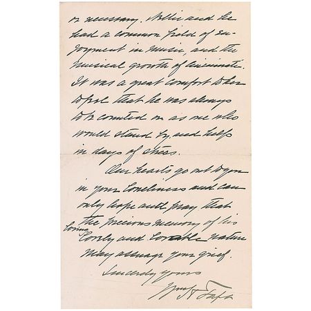 Lot #104 William H. Taft Handwritten Letter Signed - Image 2