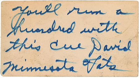 Lot #1501 Minnesota Fats Business Card - Image 1